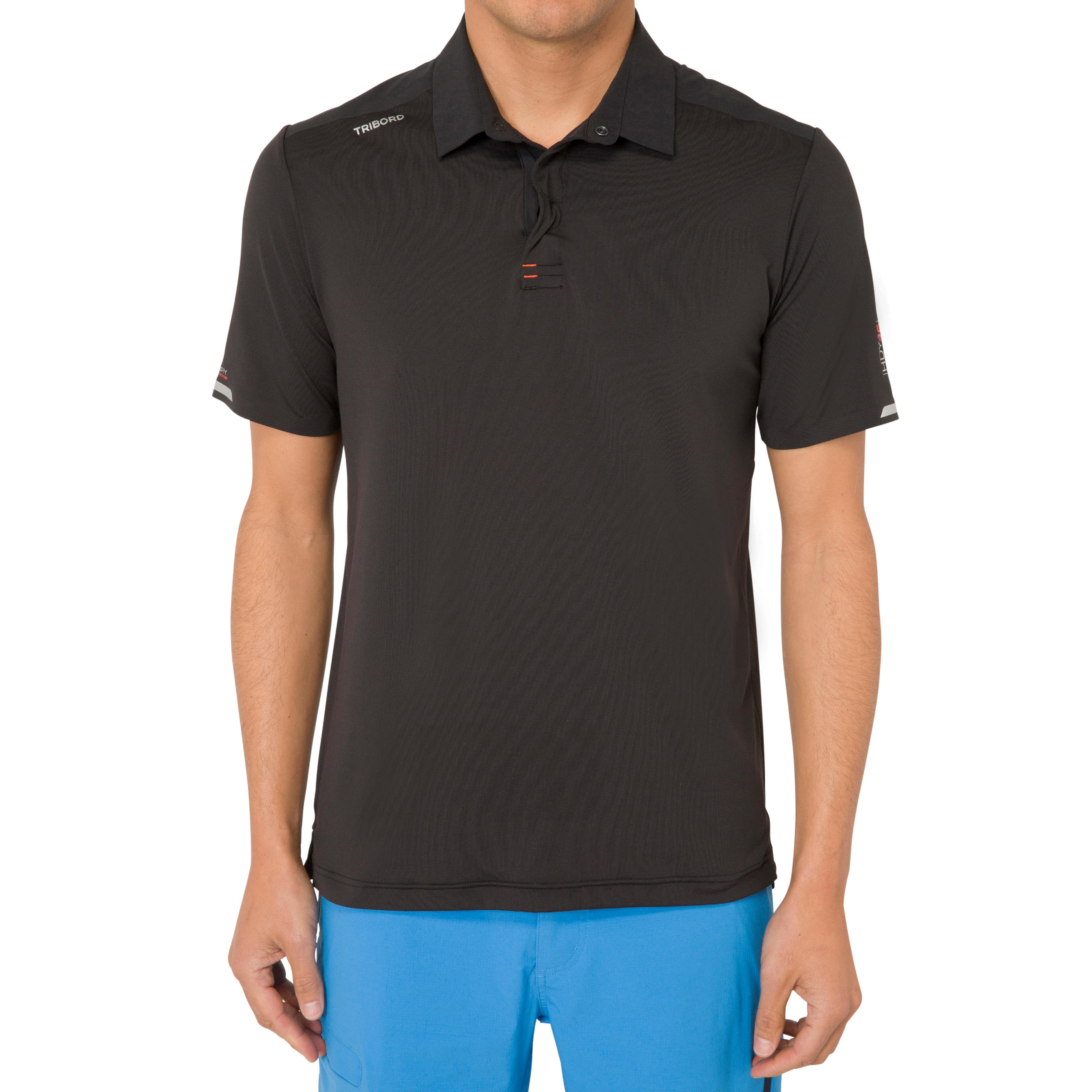 500 Men's sailing polo shirt black 2/9