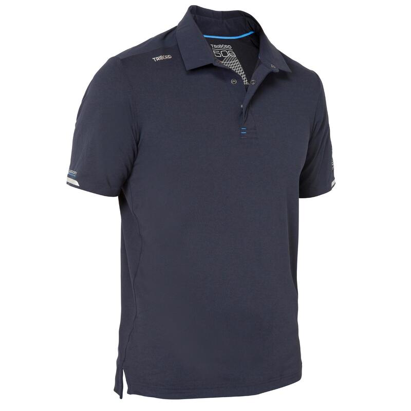 Men's Sailing Short Sleeve Polo Shirt Race 500 - Dark Blue