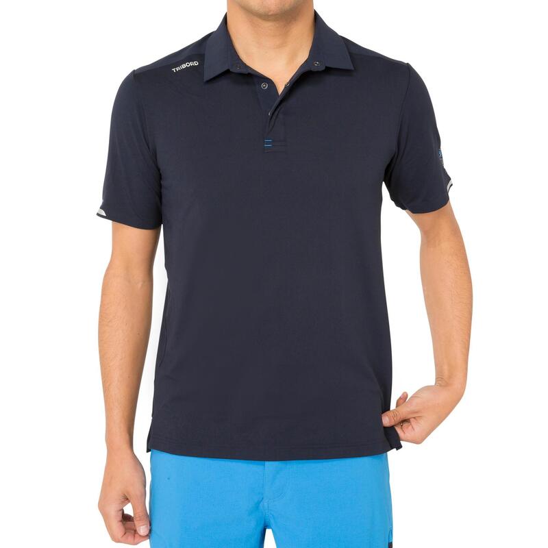 男款航海短袖Polo衫Race 500－深藍色