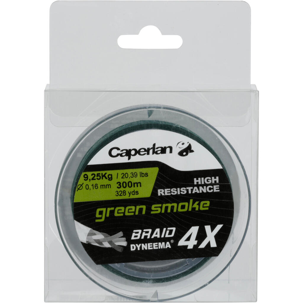 TRENZA DE PESCA BRAID 4 X GREEN SMOKE 300 m.