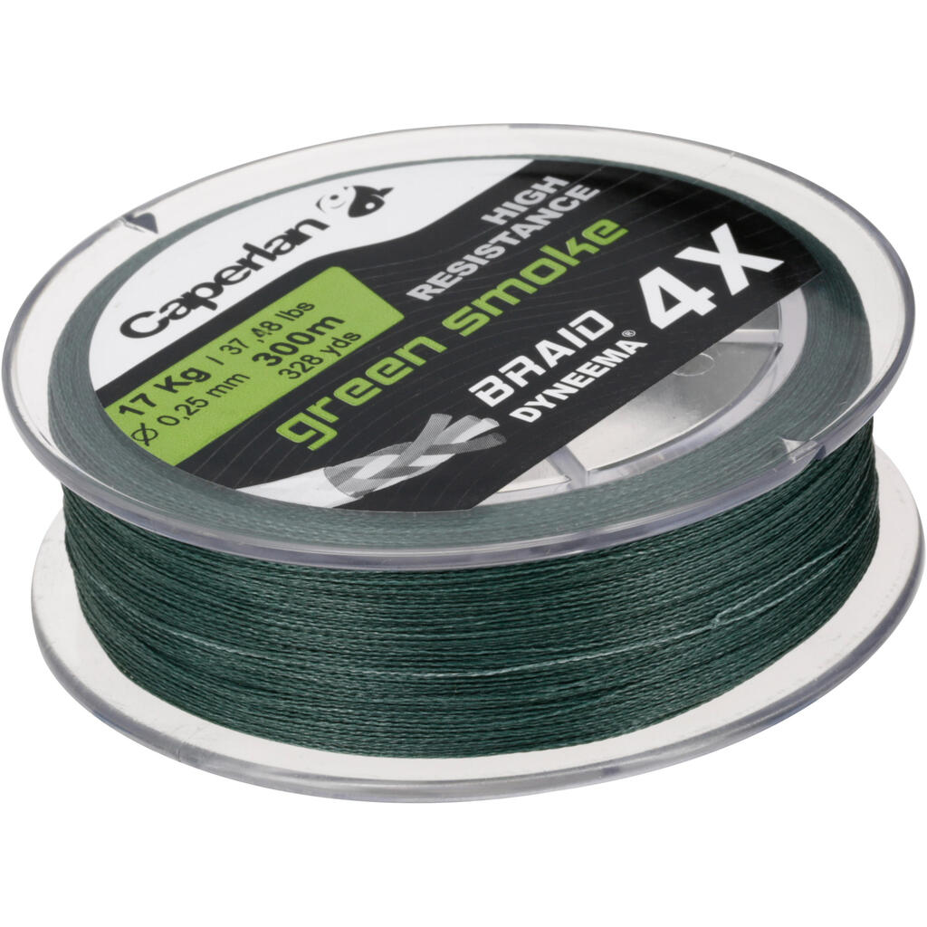 TRENZA DE PESCA BRAID 4 X GREEN SMOKE 300 m.