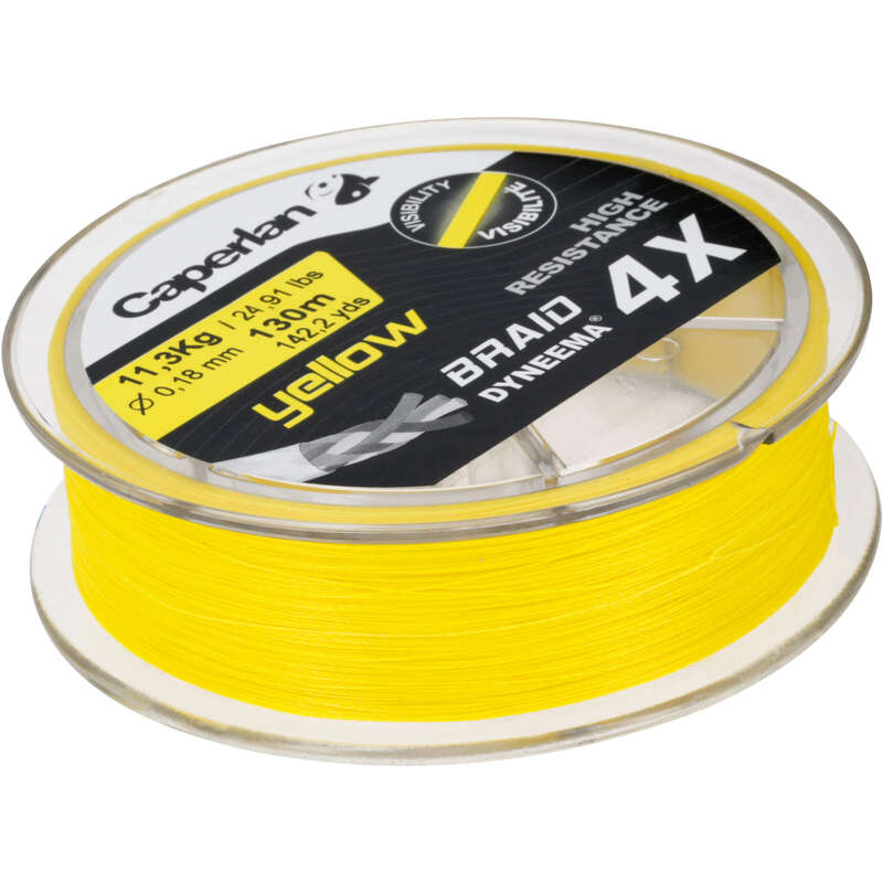 CAPERLAN TX4 YELLOW 130 M FISHING BRAID Decathlon