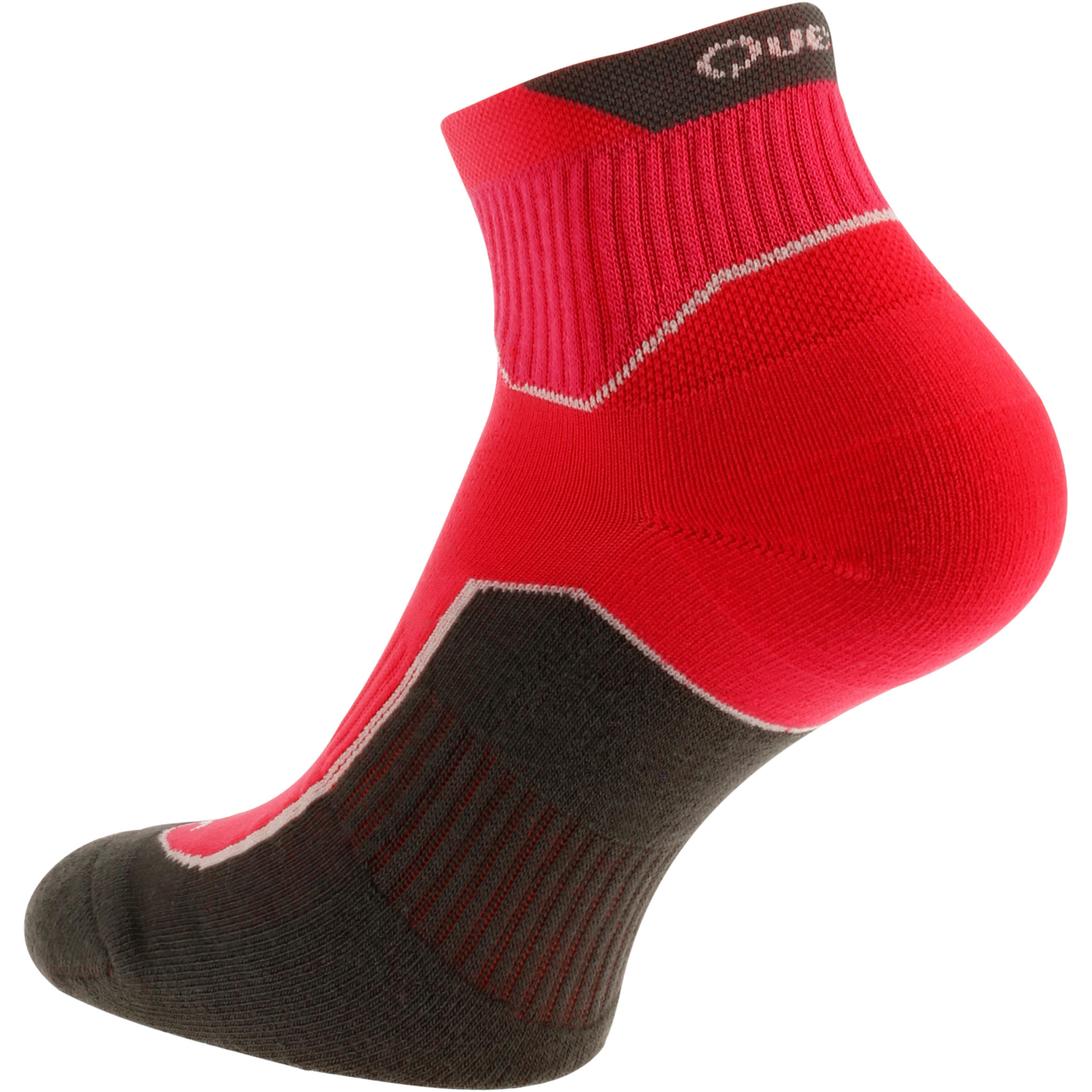 2 pairs of adult’s short Arpenaz 100 hiking socks in pink. 4/8