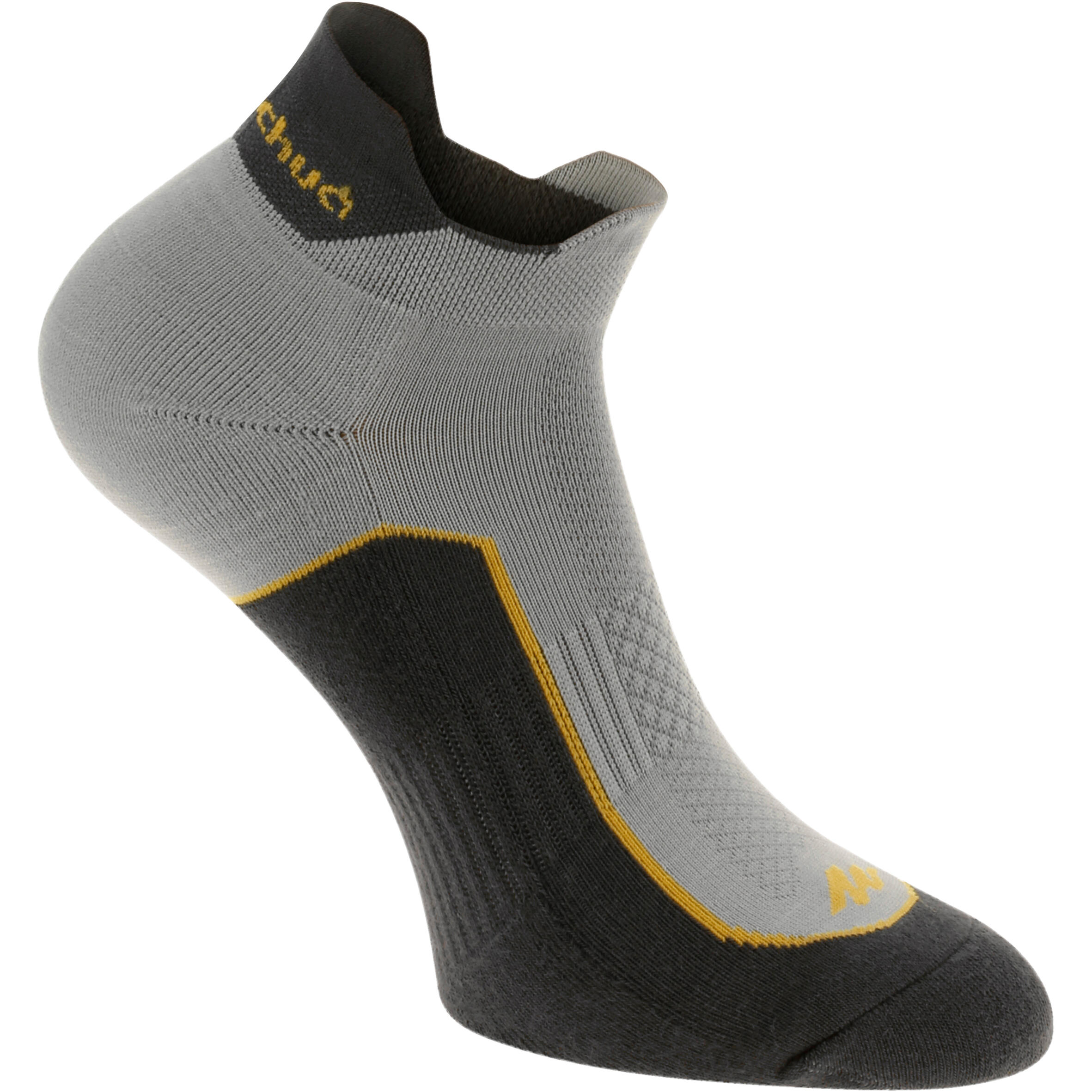 2 pairs of Arpenaz 100 adult grey low-top nature hiking socks 2/8