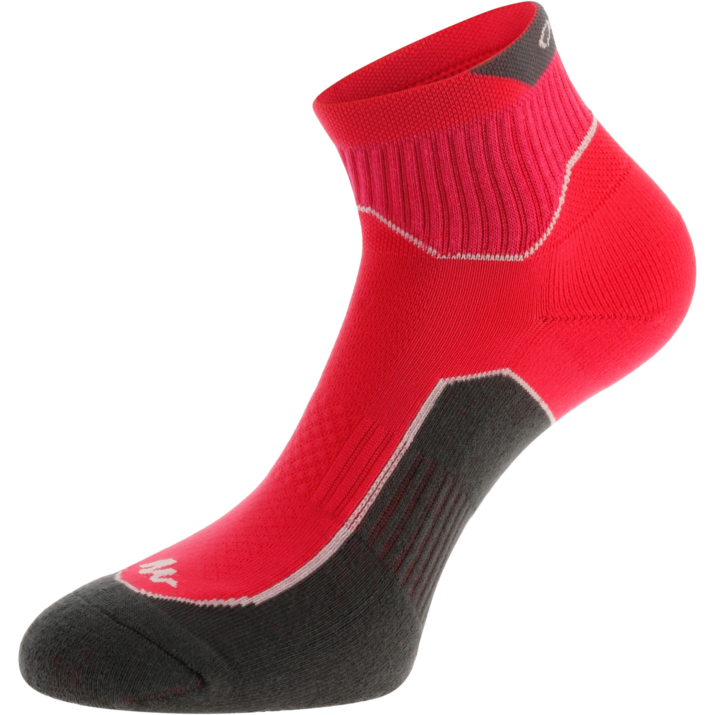 2 pairs of adult’s short Arpenaz 100 hiking socks in pink. 3/8