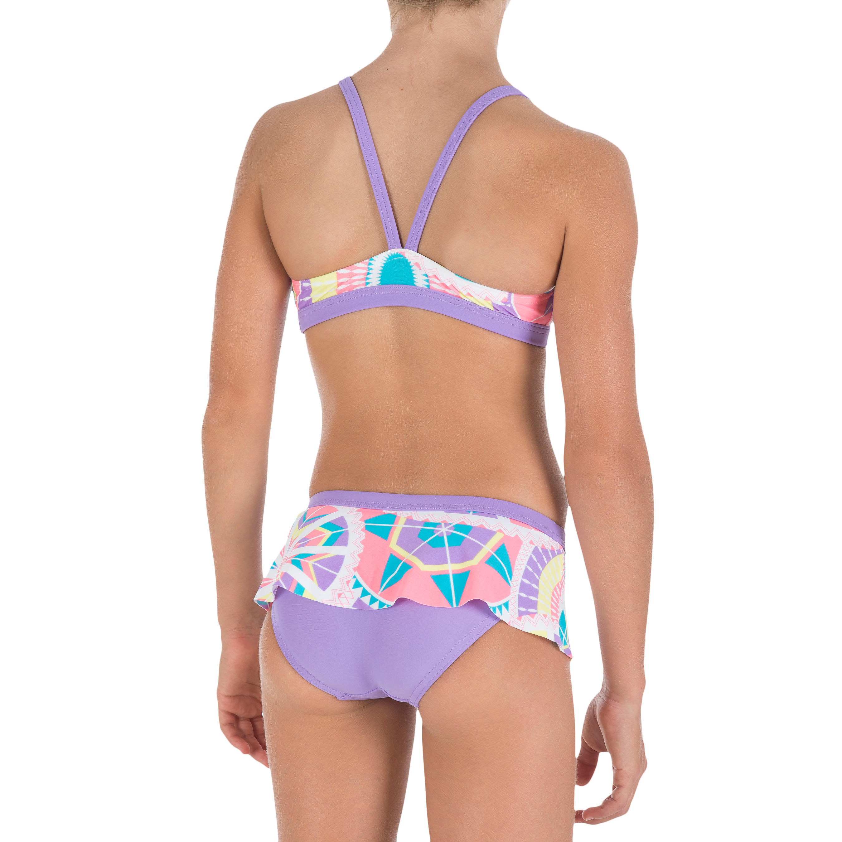 Riana Girls’ Two-Piece Skirt Swimsuit - All Kali Purple 2/7