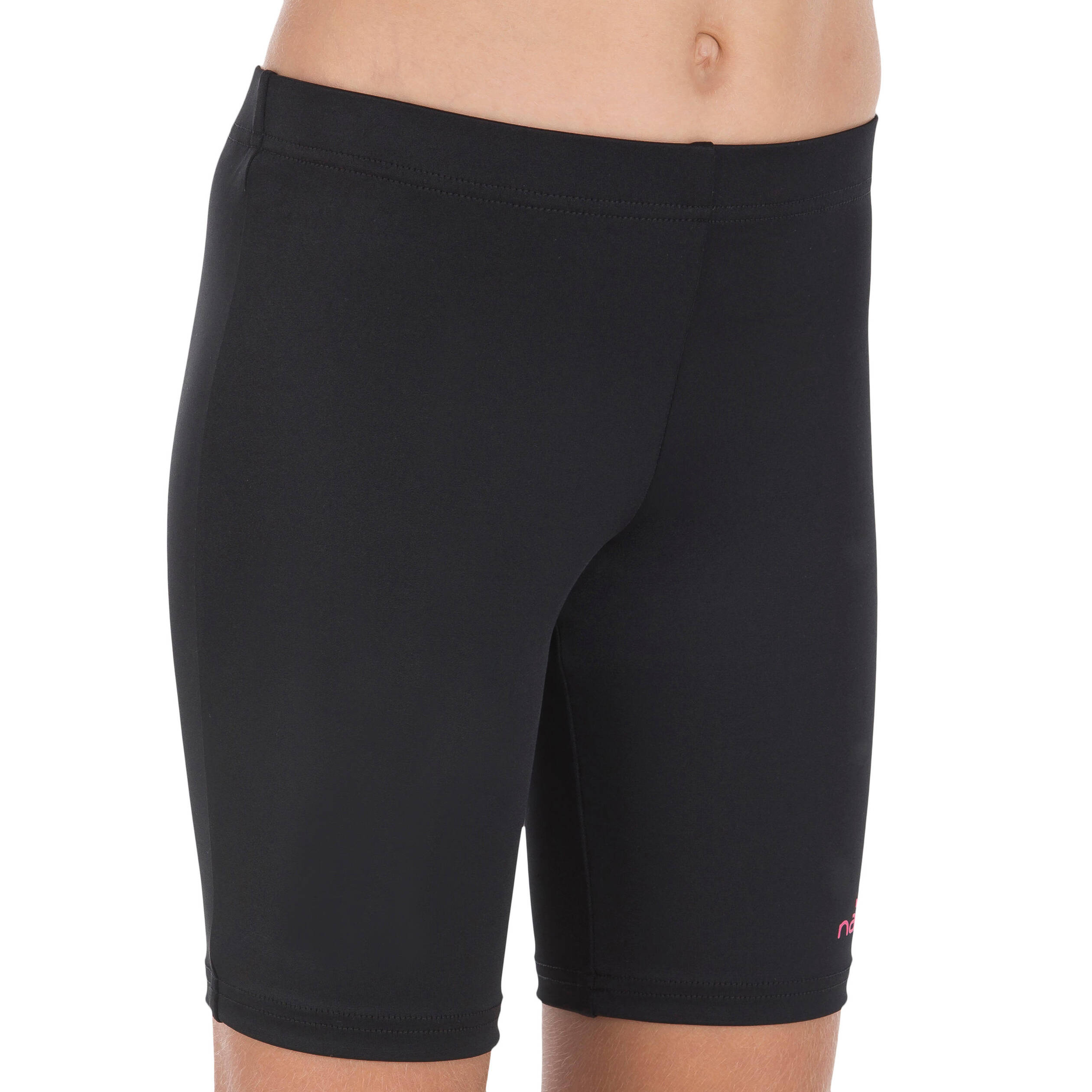 Girls Swimming Shorts Black Quick-Dry & Flexible Fit