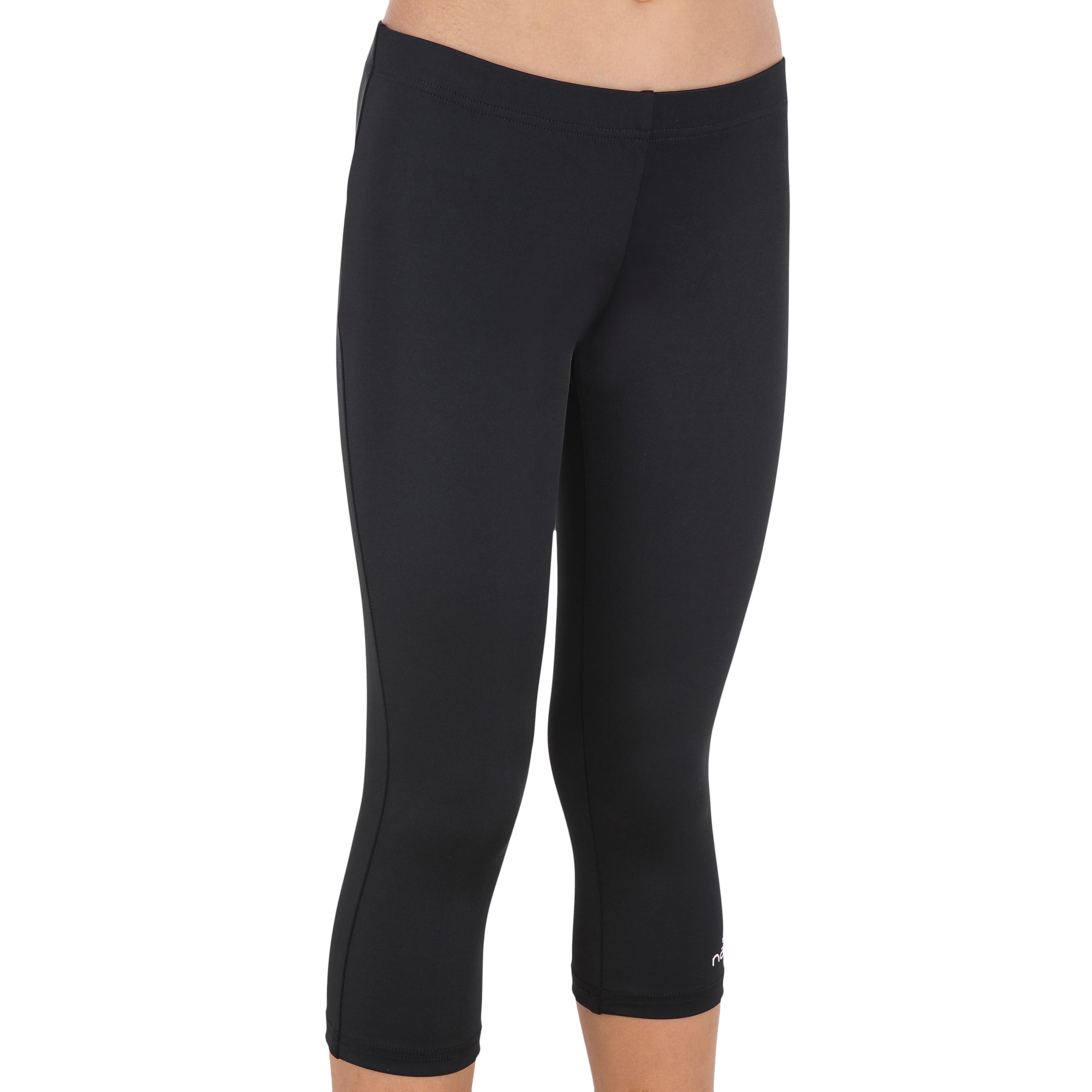 Girls Swimming Midleg Legging - Black