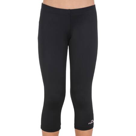 Celana Legging Renang 3/4 Anak Perempuan - Hitam