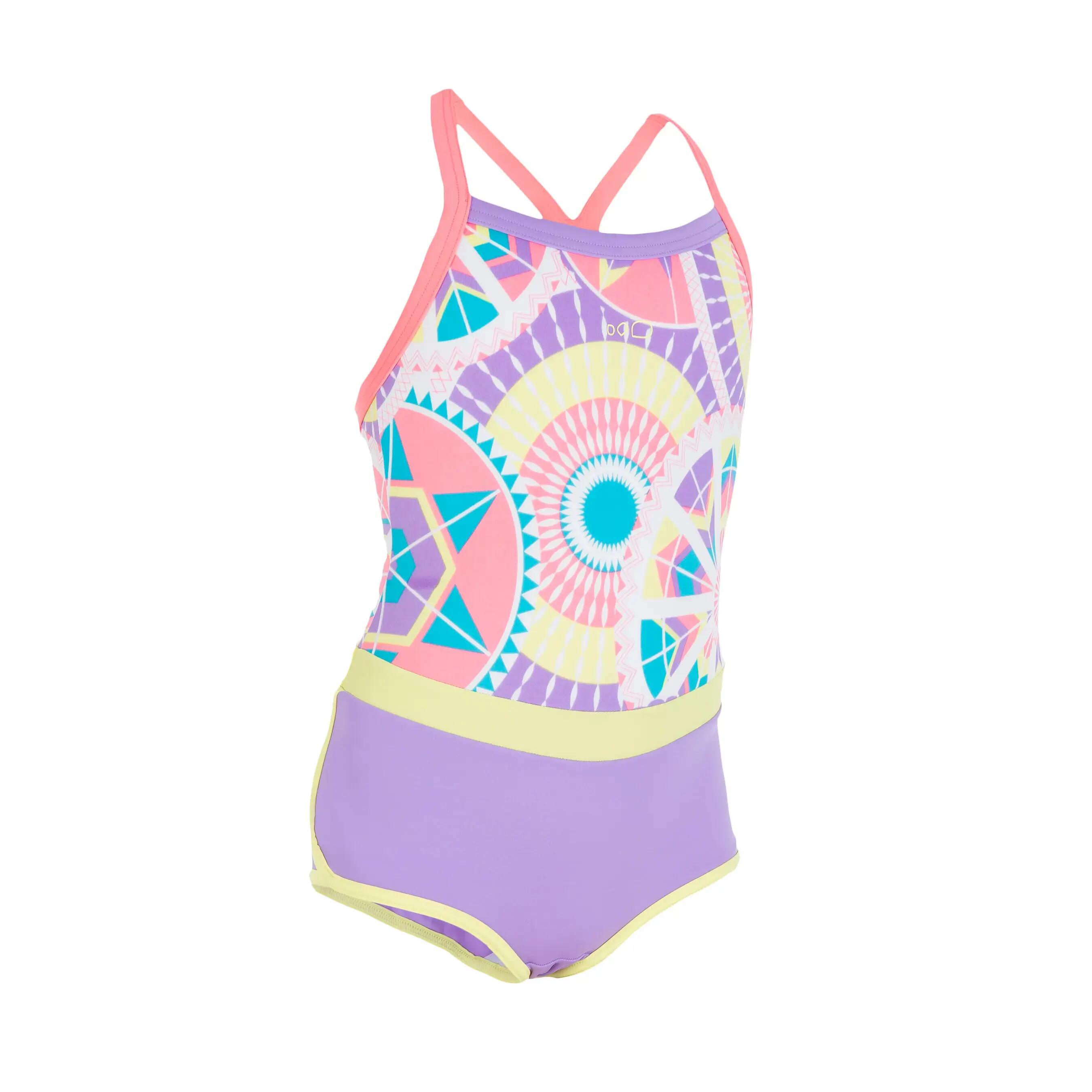 Debo Light girls' one-piece legsuit swimsuit - allkali purple 2/9