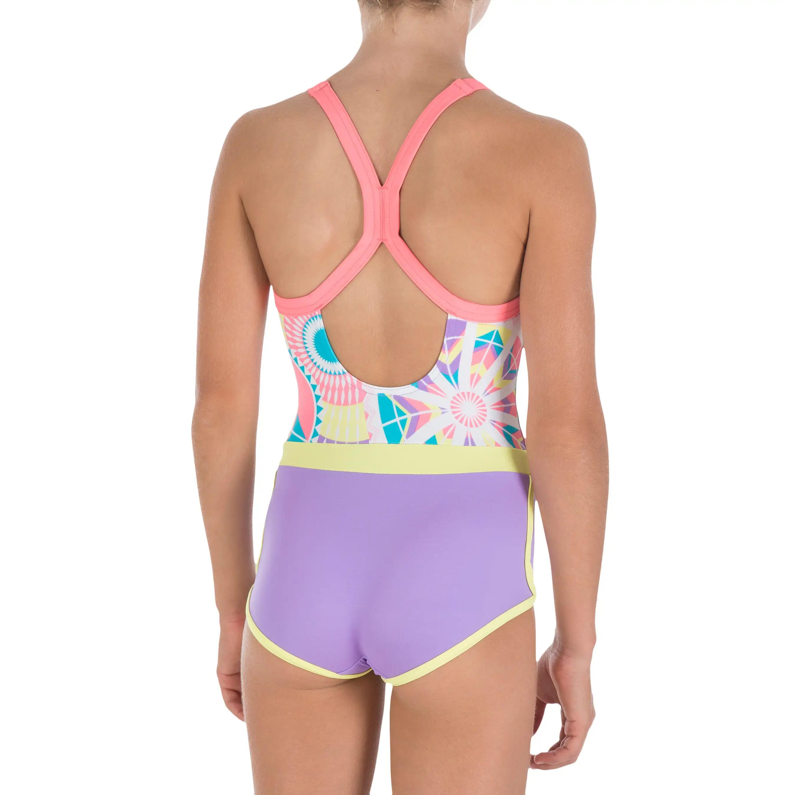 Debo Light girls' one-piece legsuit swimsuit - allkali purple 4/9