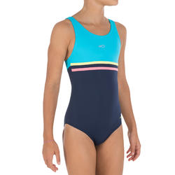 Maillot de bain de natation fille une pièce Loran bleu