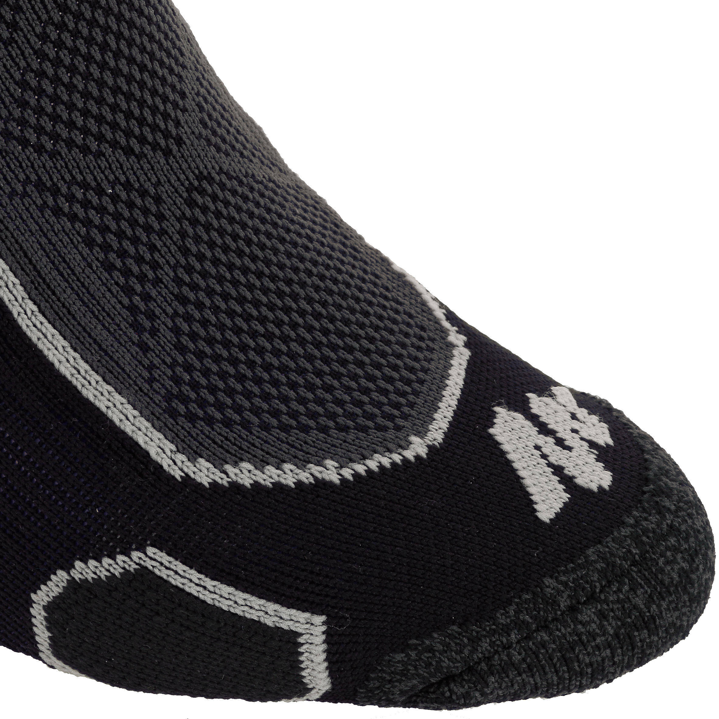 Mid-Length Mountain Hiking Socks. Forclaz 500 2 pairs - Black -  4