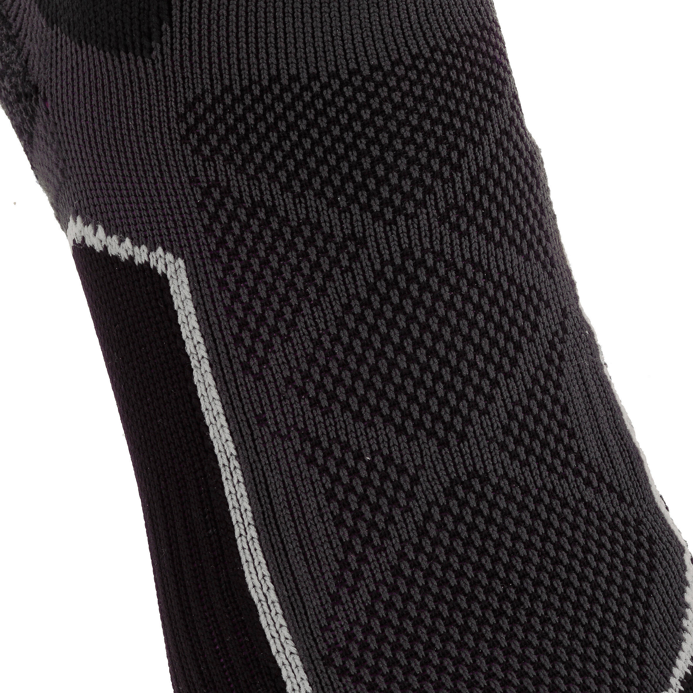 Mid-Length Mountain Hiking Socks. Forclaz 500 2 pairs - Black -  3