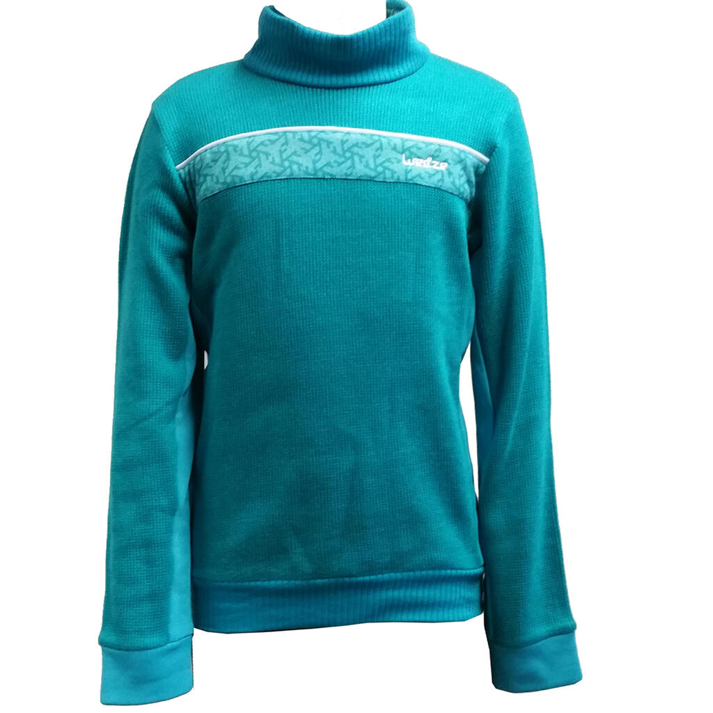 Ski-Pullover Mid Warm 100 Kinder blau