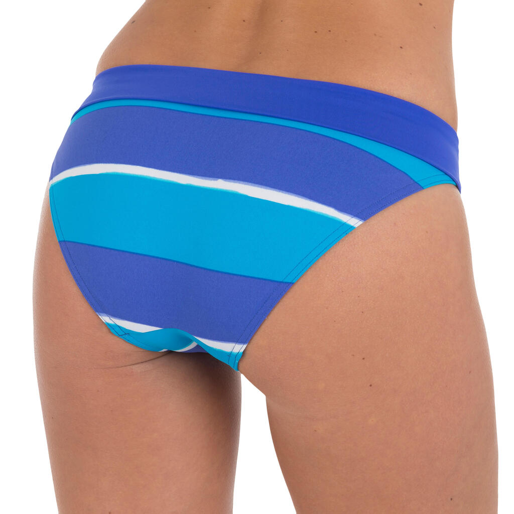 Bas de maillot de bain femme culotte NAO MOANA vert taille haute avec revers