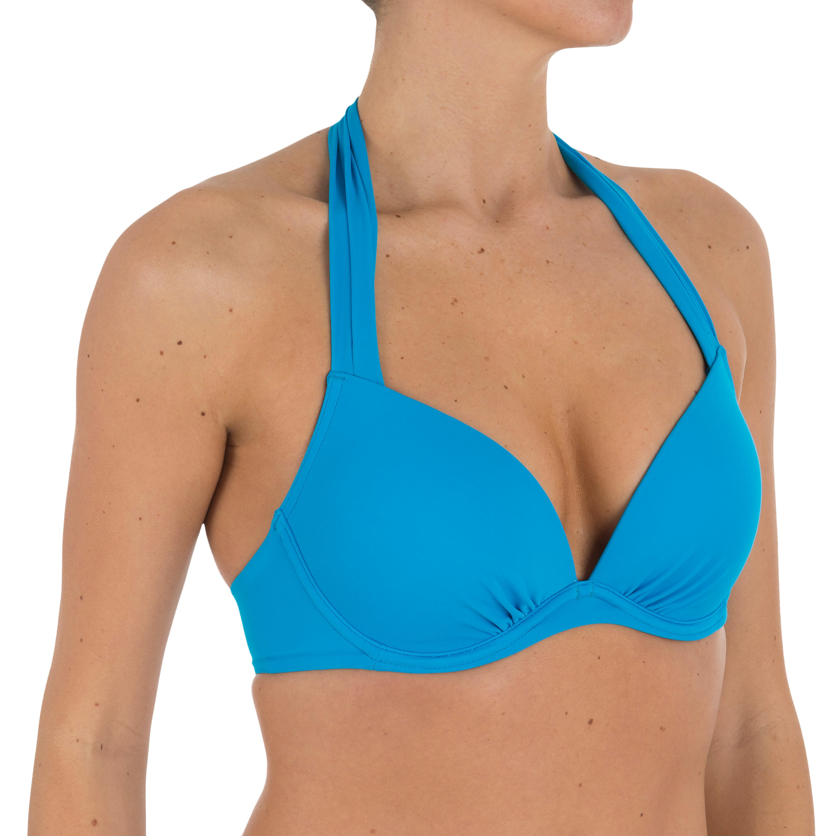 OLAIAN Elena Women’s Underwired Push Up Swimsuit Top With Underband - Blue