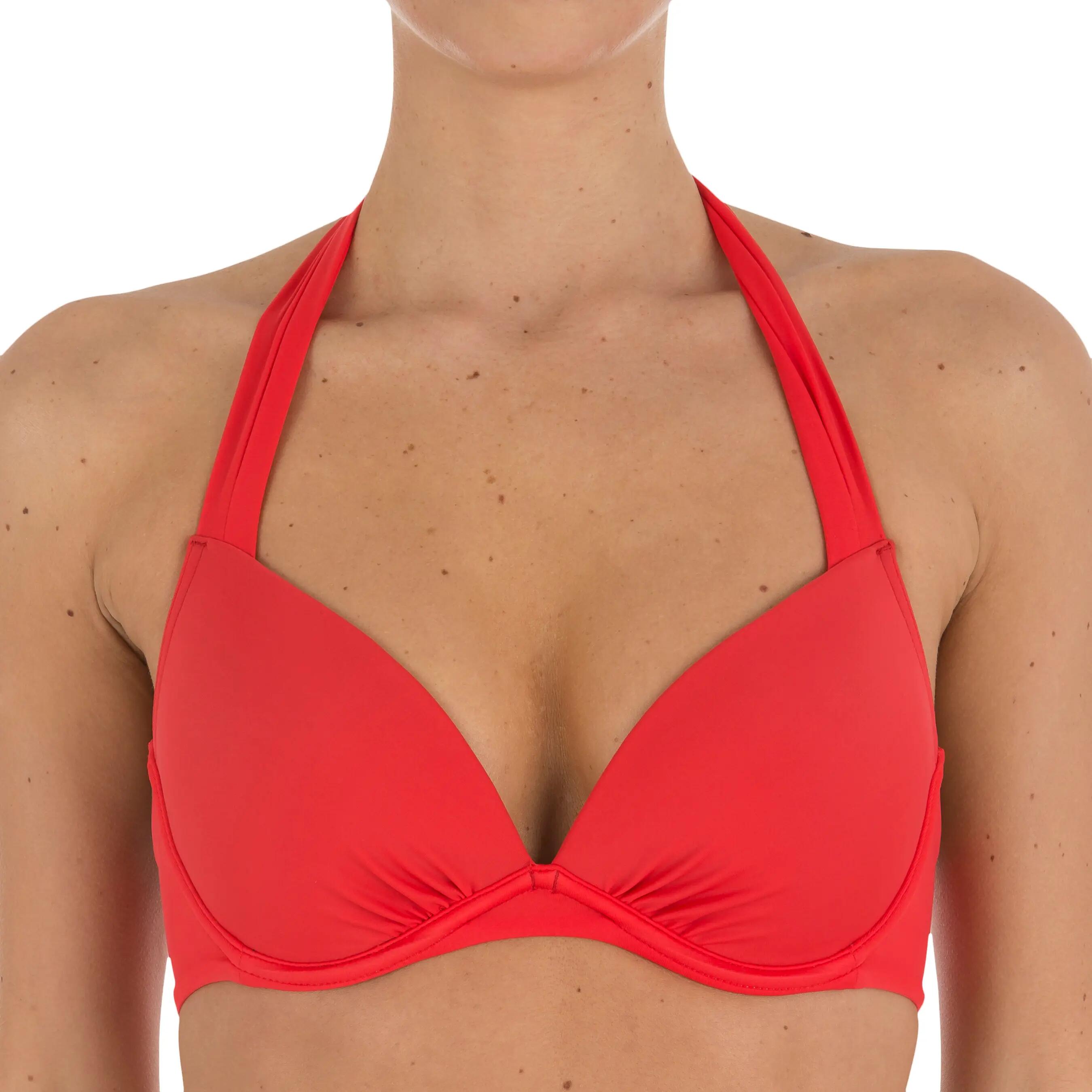 Haut de maillot de bain femme push up ELENA ROUGE sur basque , avec armatures 5/13