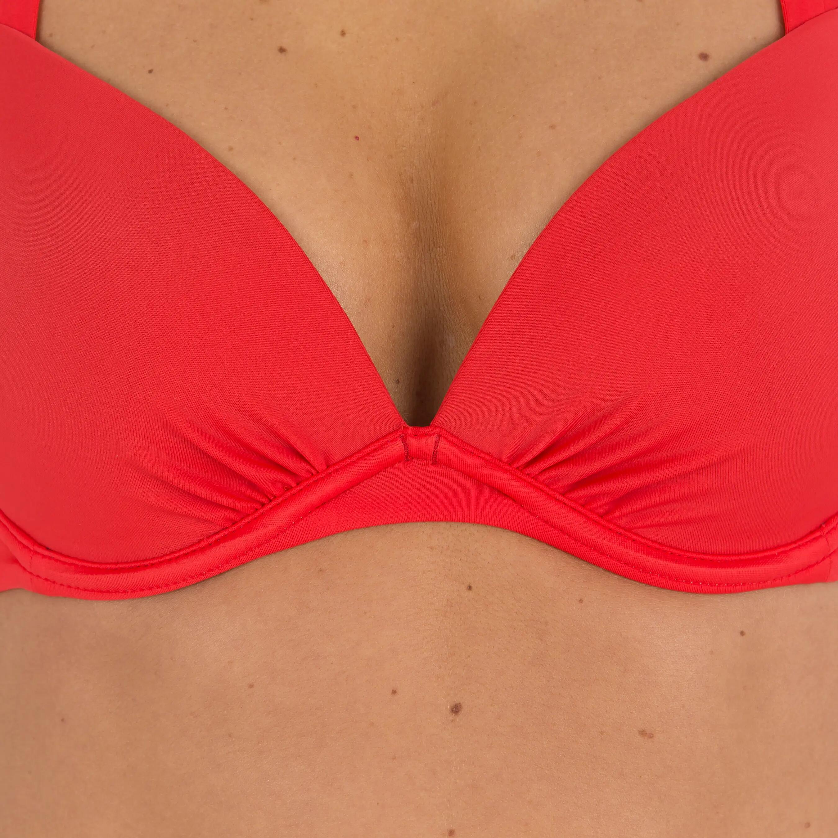 Haut de maillot de bain femme push up ELENA ROUGE sur basque , avec armatures 6/13