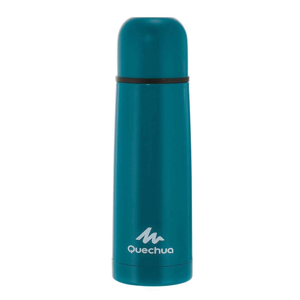 0.4 L stainless steel isothermal flask with cup for hiking - turquoise