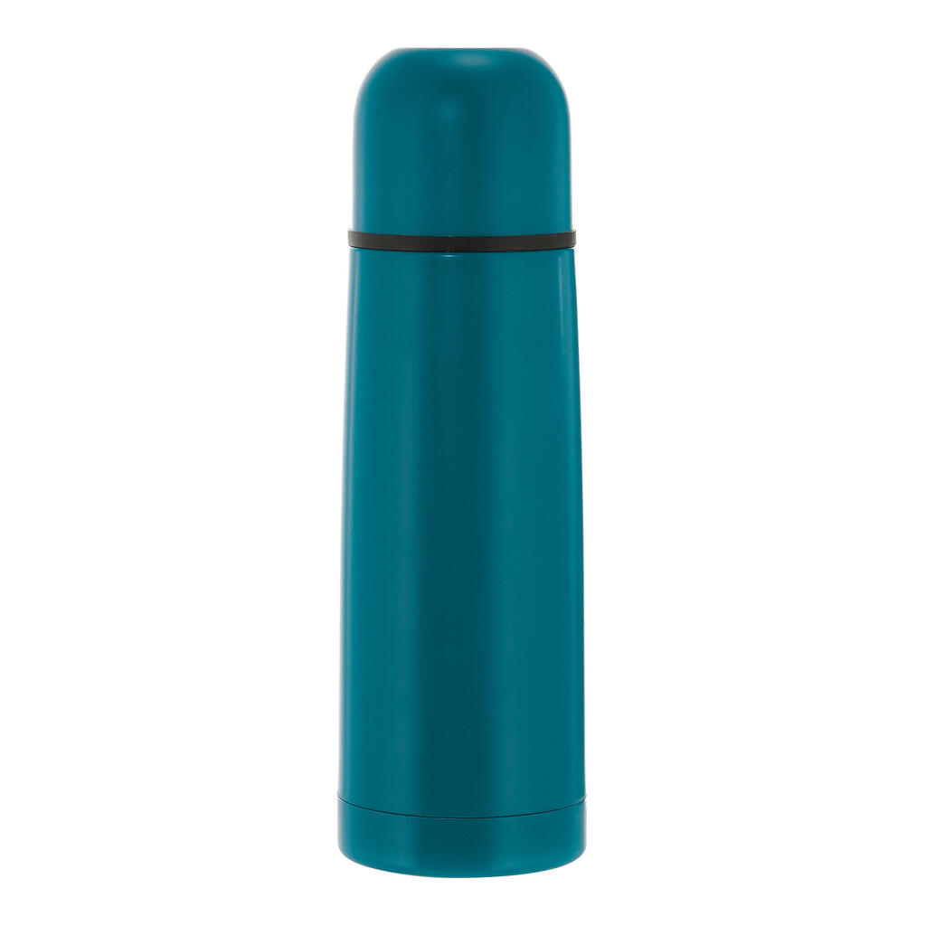 0.4 L stainless steel isothermal flask with cup for hiking - turquoise