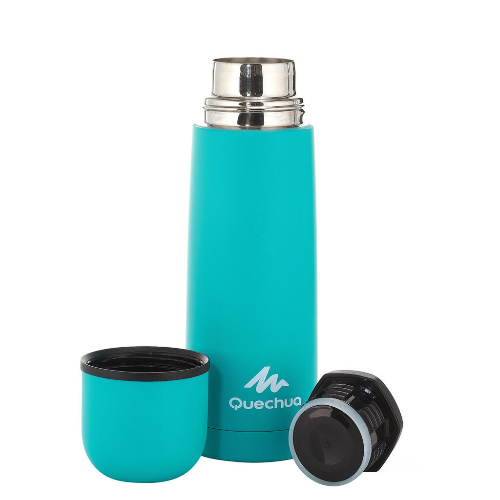 Bouteille isotherme inox 0,4L avec gobelet pour la randonnée - turquoise