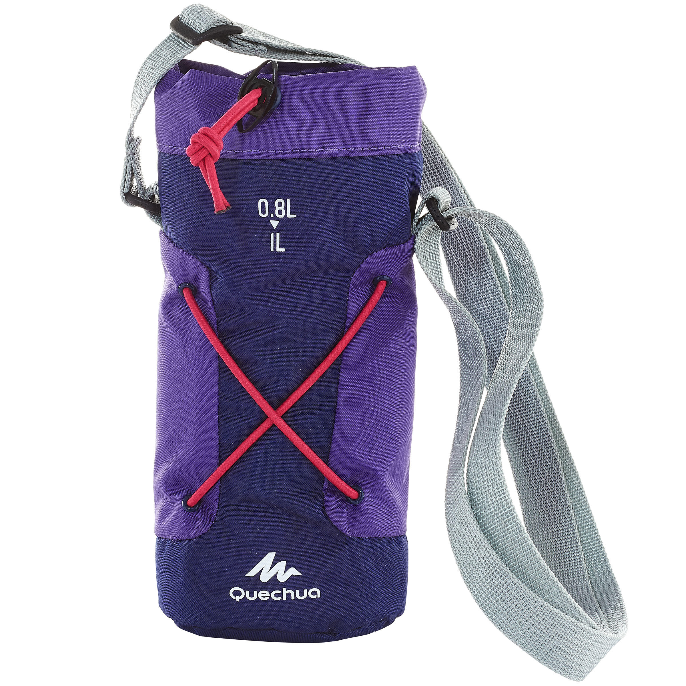 Isothermal cover for hiking bottle 0.75 to 1 litre purple 3/4