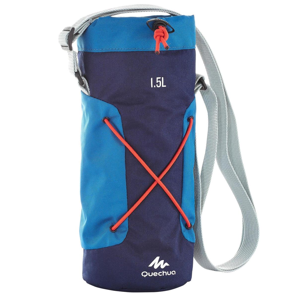 Housse isotherme pour gourde randonnée 1,2 à 1,5 litre bleu