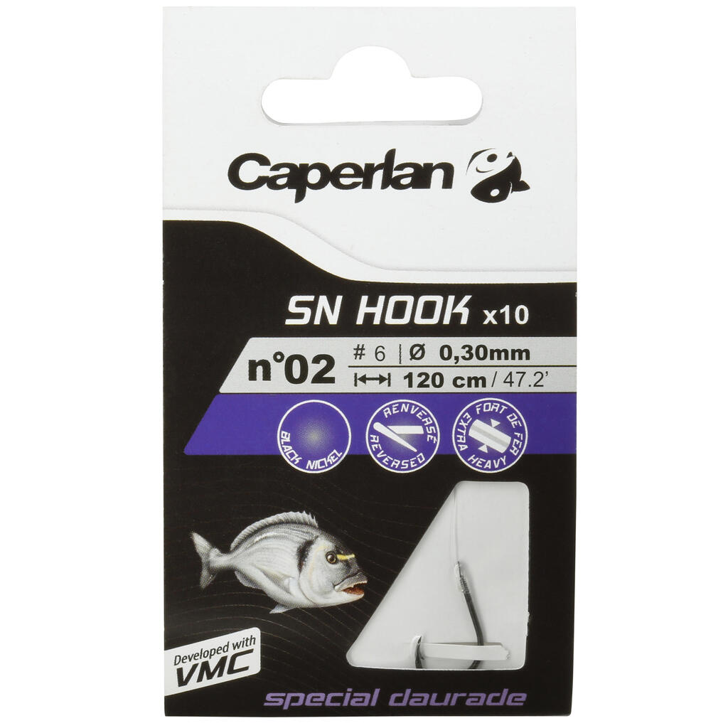 SEABREAM spade-end hooks to line for sea fishing