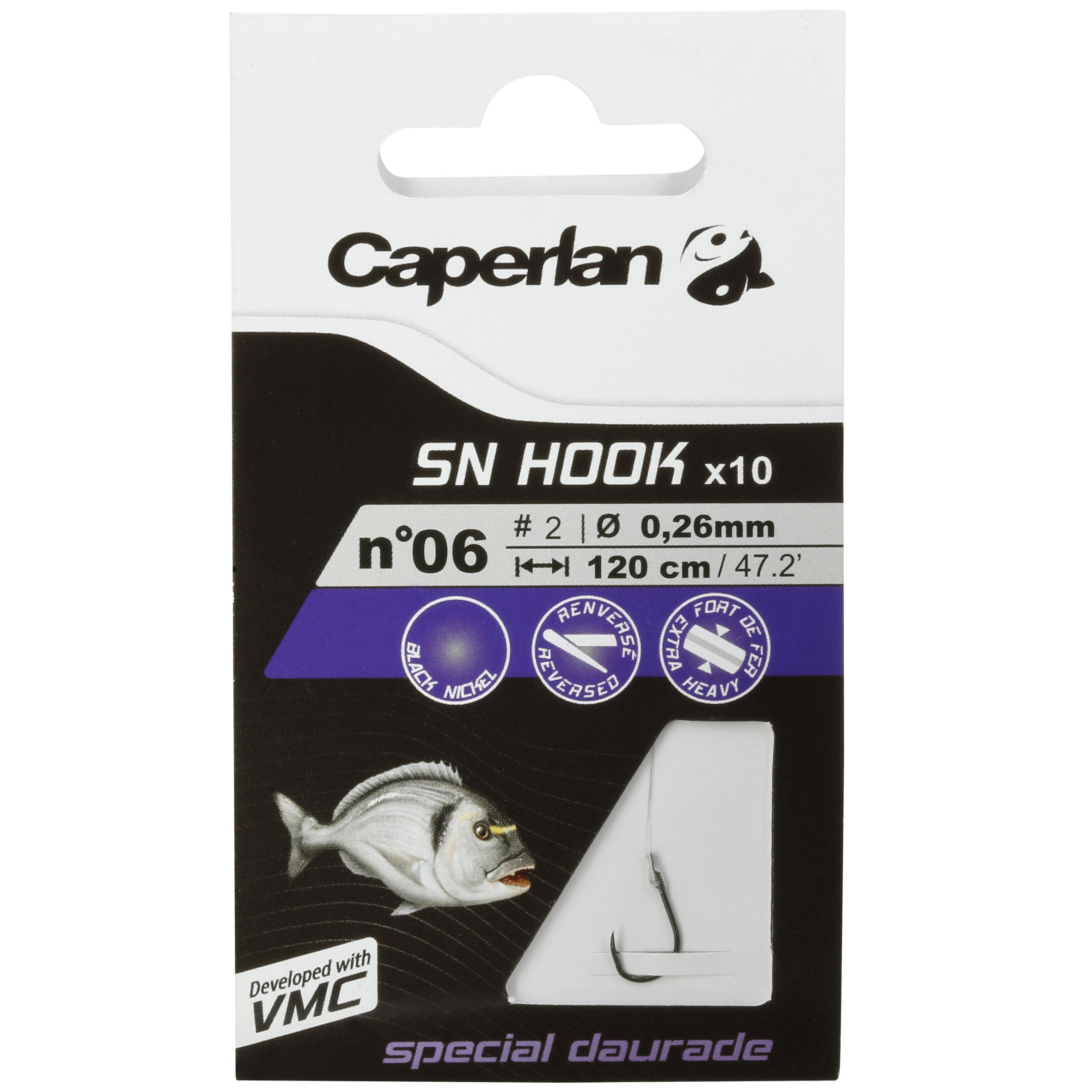 SEABREAM spade-end hooks to line for sea fishing 11/16