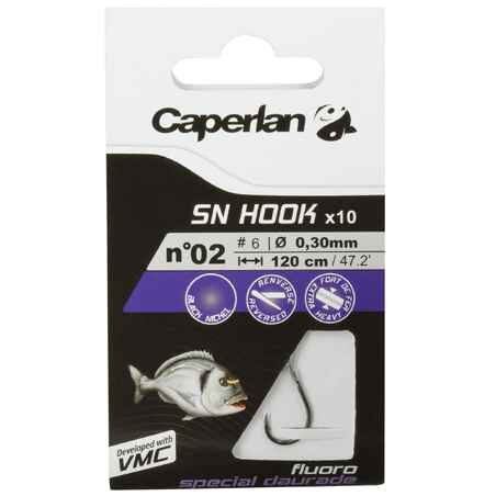 SN FLUORO SEABREAM spade-end hooks to line for sea fishing