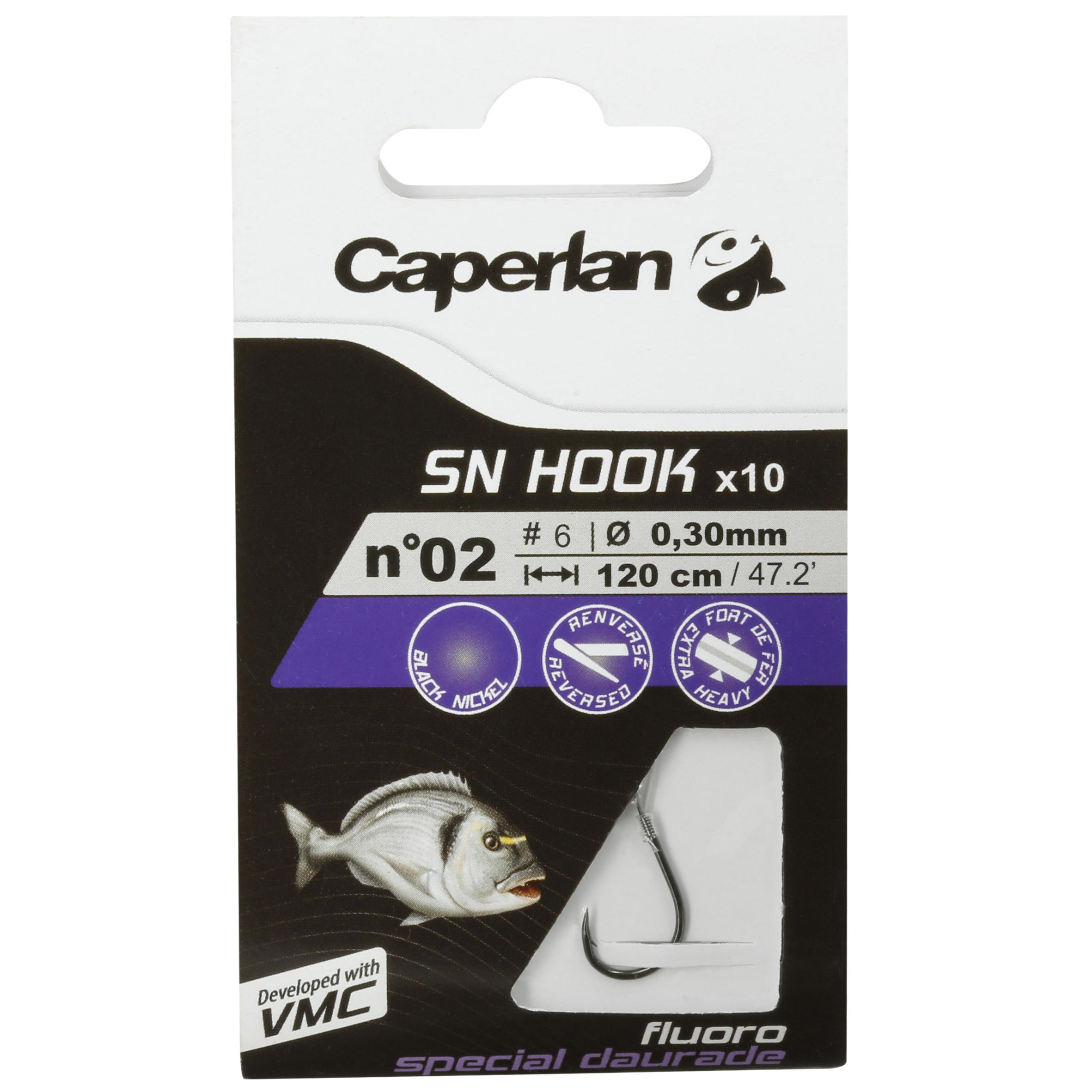 SN FLUORO SEABREAM spade-end hooks to line for sea fishing 6/17