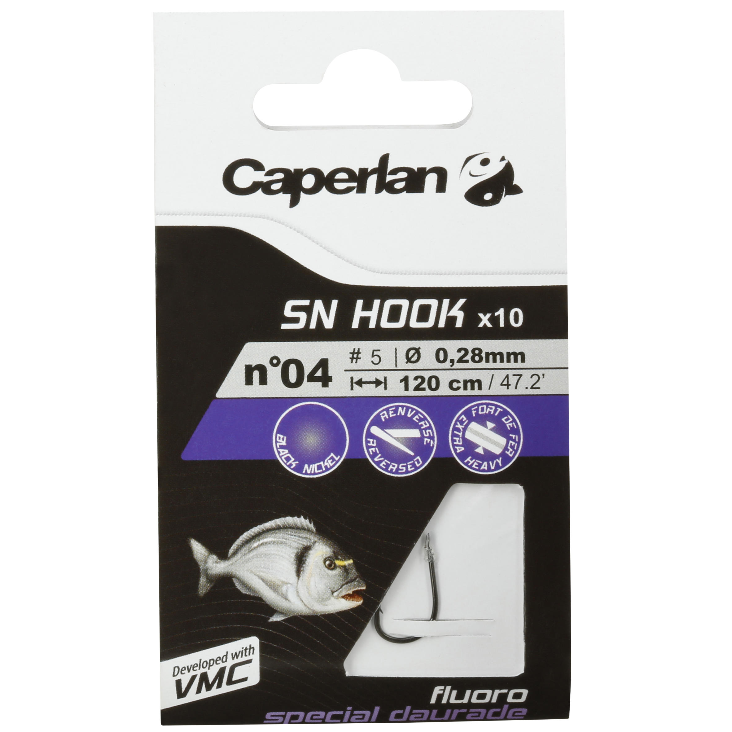 SN FLUORO SEABREAM spade-end hooks to line for sea fishing 8/17