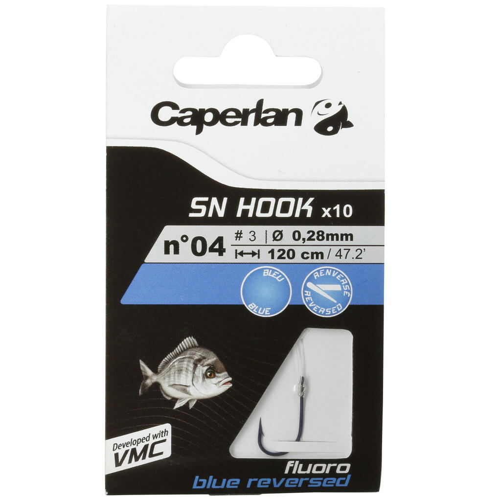 Vorfachhaken SN HOOK Fluorocarbon Sea Blue Reversed 