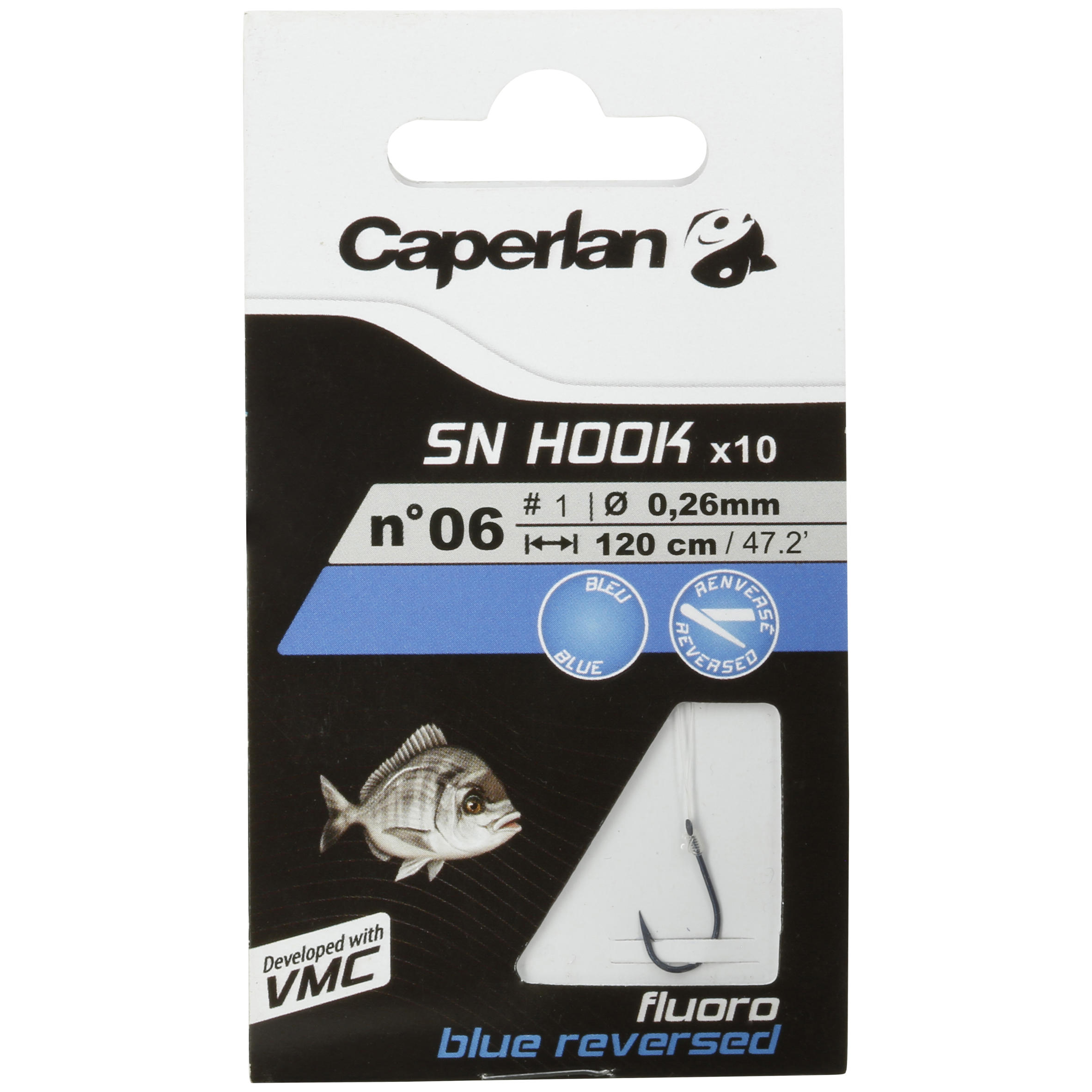 SN HOOK fluorosea bluereversed spade-end hooks to line for sea fishing 9/17