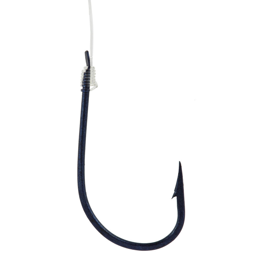 BLUE REVERSED spade-end hooks to line for sea fishing