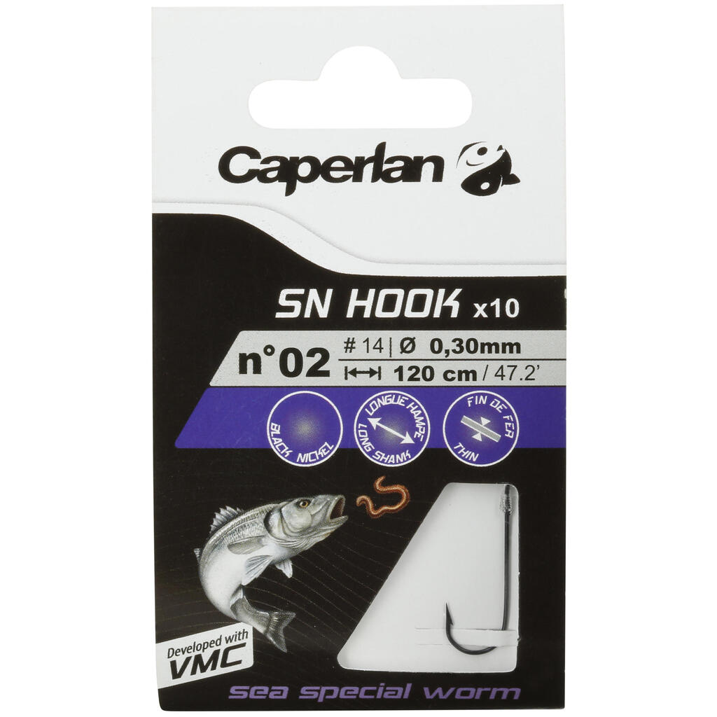 SN eyed hooks for sea fishing with worms