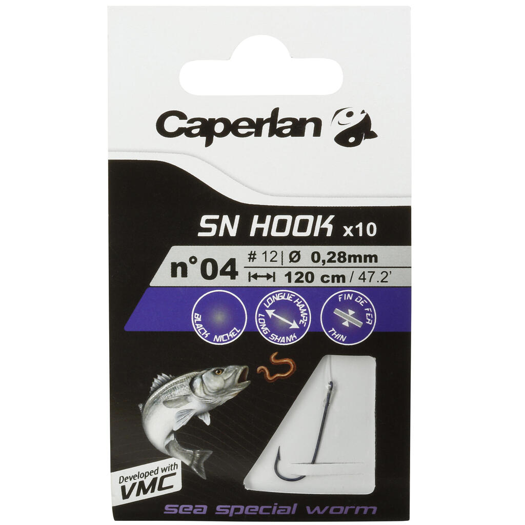 SN eyed hooks for sea fishing with worms