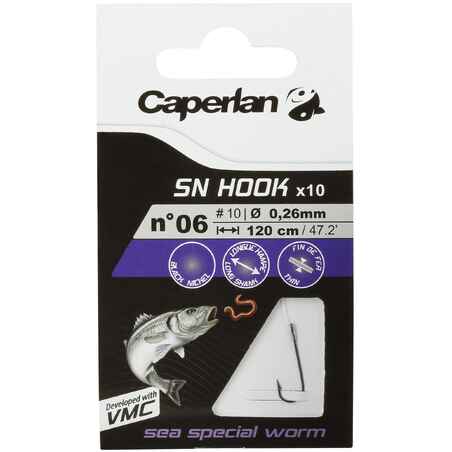 SN eyed hooks for sea fishing with worms