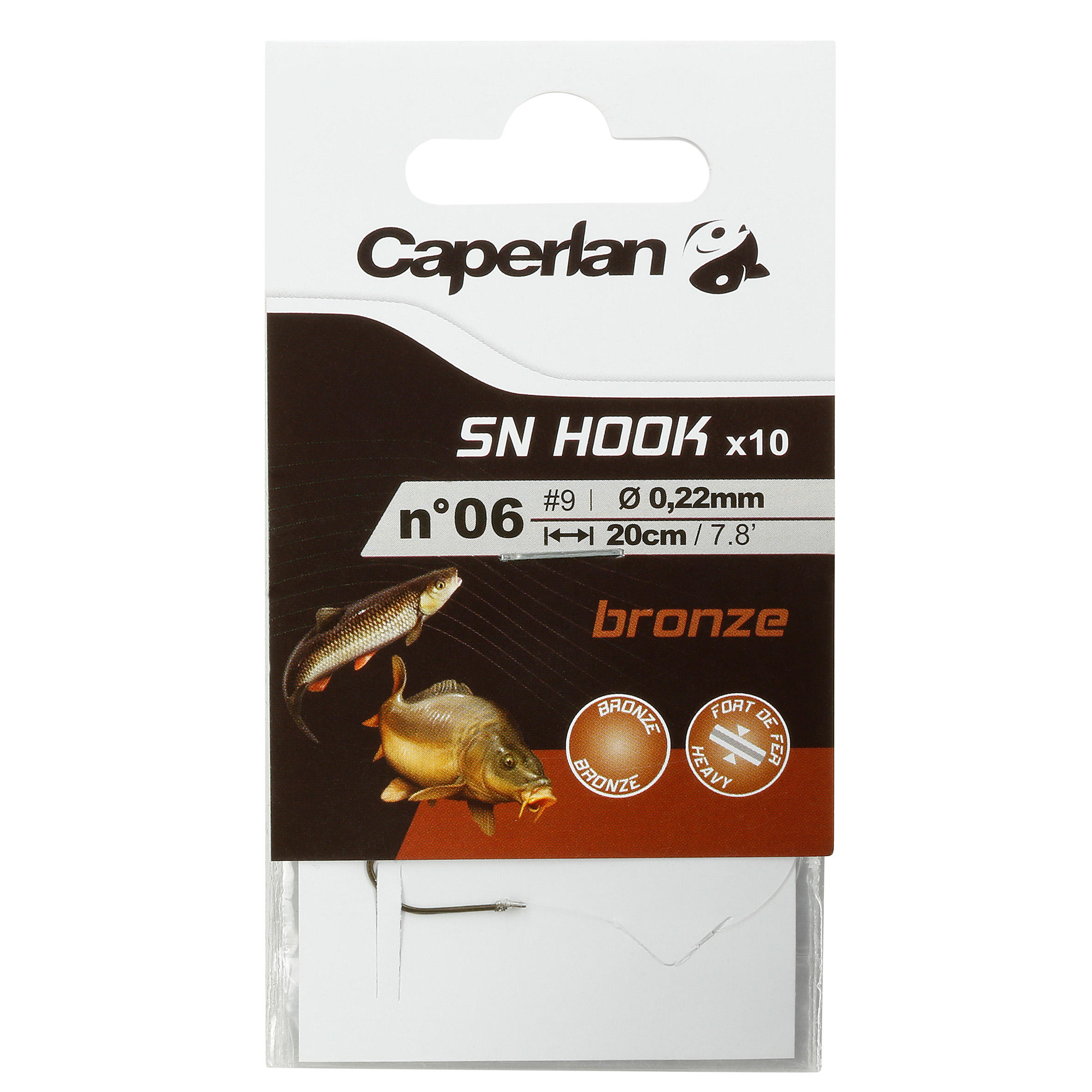 CAPERLAN Montované rybárske háčiky SN Hook bronzované 10 · záber 10