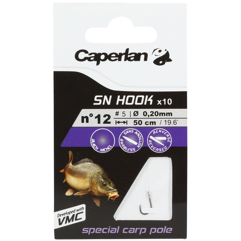 Haczyki karpiowe z przyponem CAPERLAN Carp Pole Bezzadziorowe