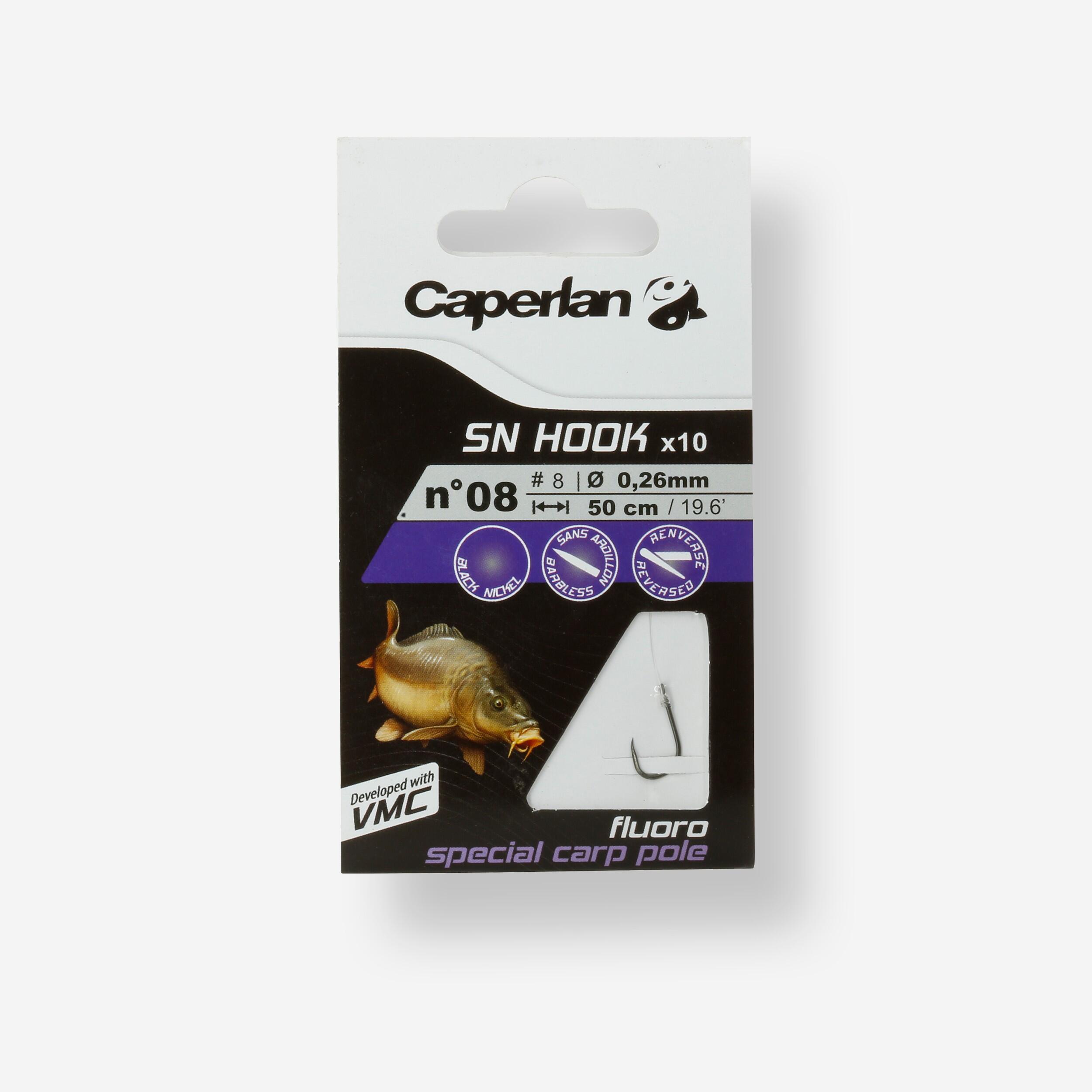 CAPERLAN Montované rybárske háčiky SN Hook Carp Pole s fluórokarbónom 8