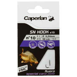 SN Hook Fluoro Carp Pole Rigged Fishing Hooks