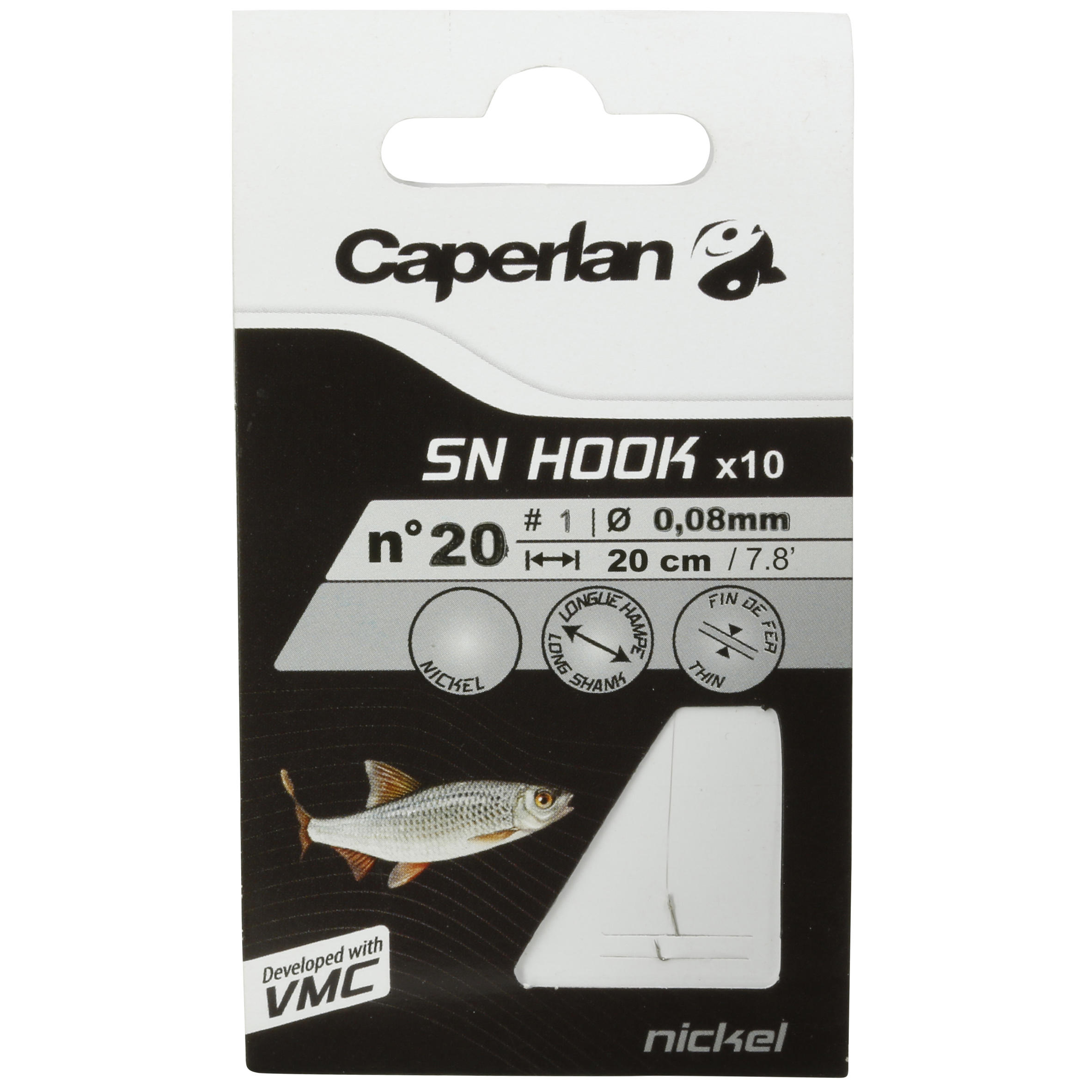 SN HOOK nickel rigged fishing hooks 24/26