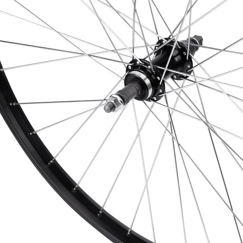 ACHTERWIEL VOOR MTB 26" ENKELWANDIG V-BRAKE MET FREEWHEEL EN SCHROEFMOER