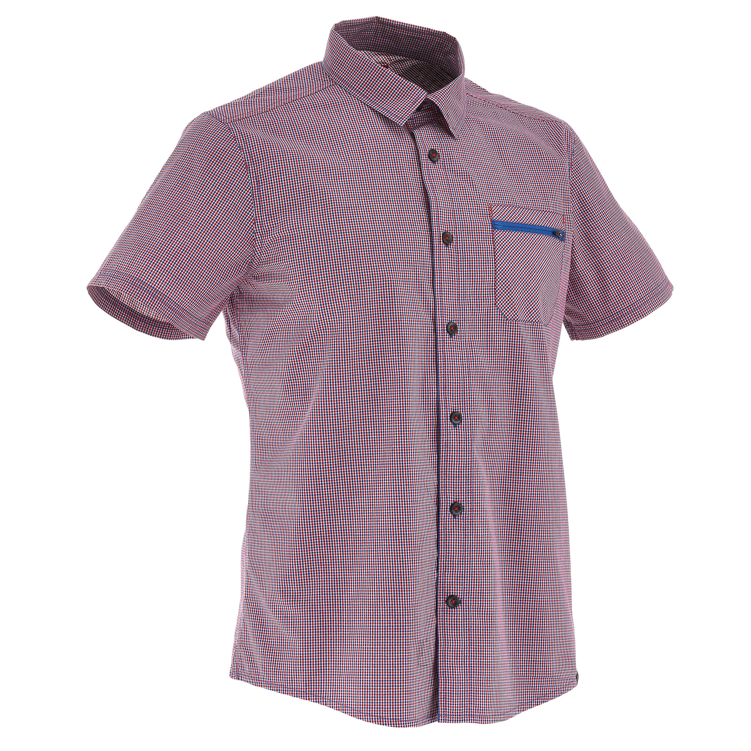 Arpenaz 100 Short-Sleeved Hiking Shirt - Red 1/7