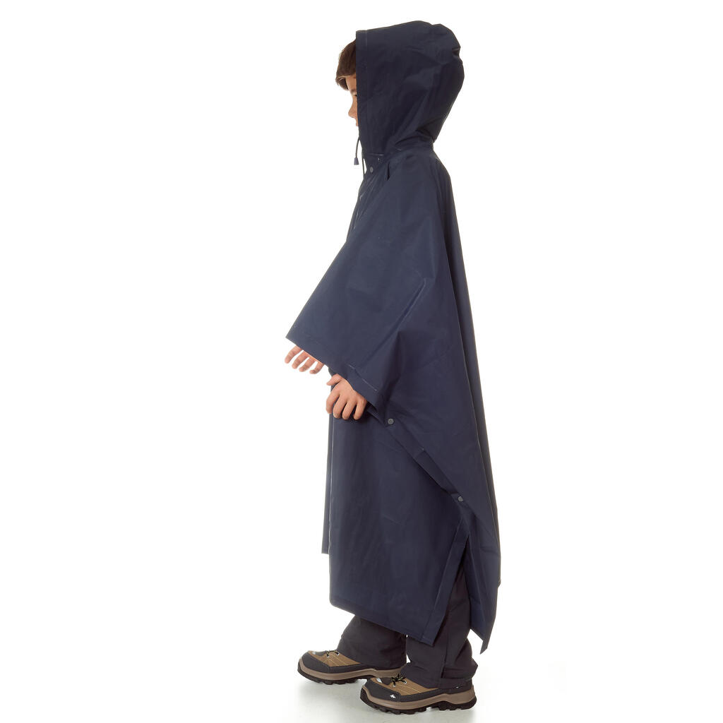 Poncho Regencape Wandern 10 Liter blau 