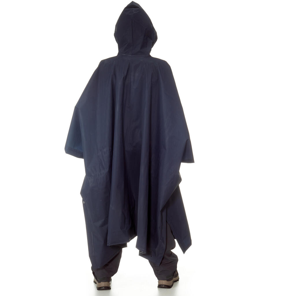 Poncho Regencape Wandern 10 Liter blau 