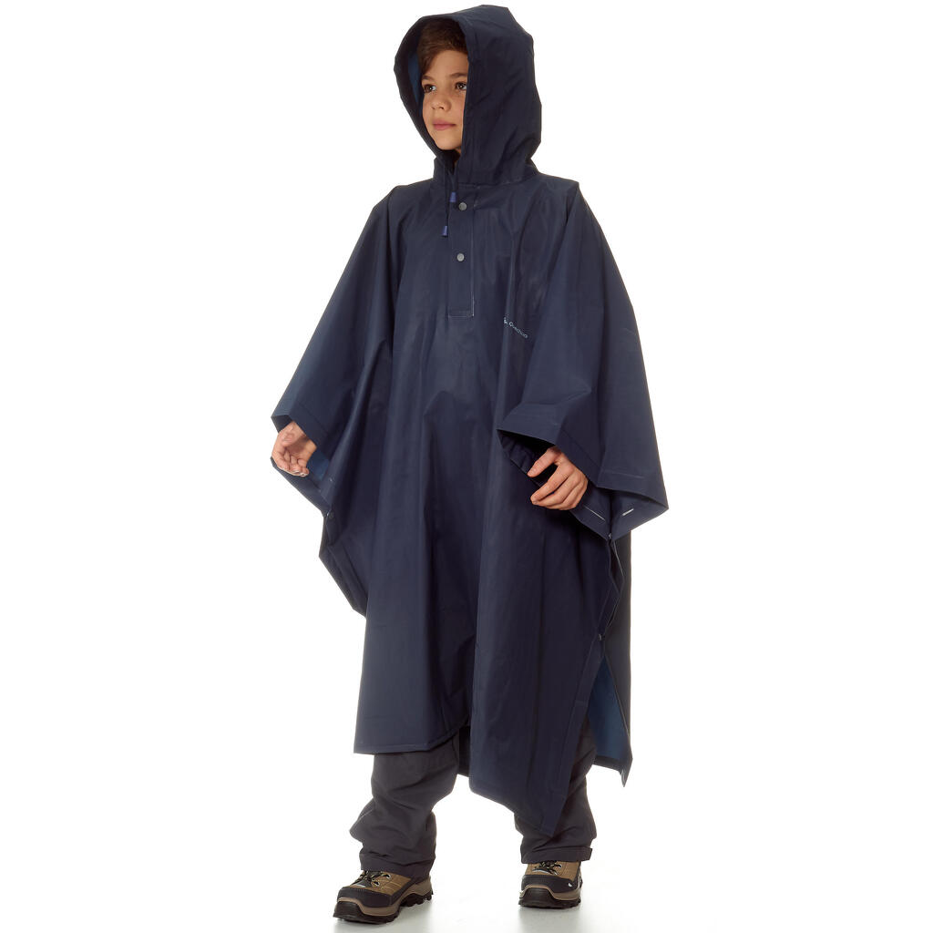 Poncho Regencape Wandern 10 Liter blau 