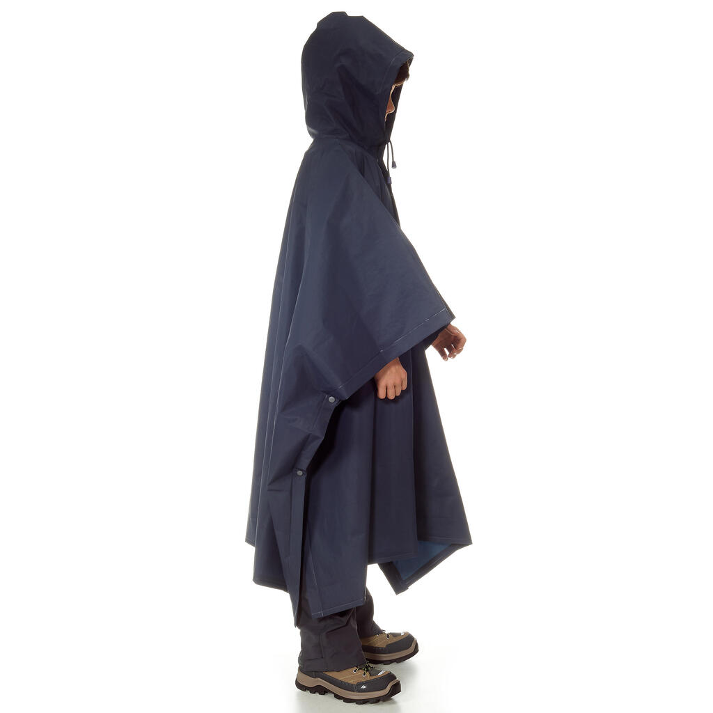 Poncho Regencape Wandern 10 Liter blau 